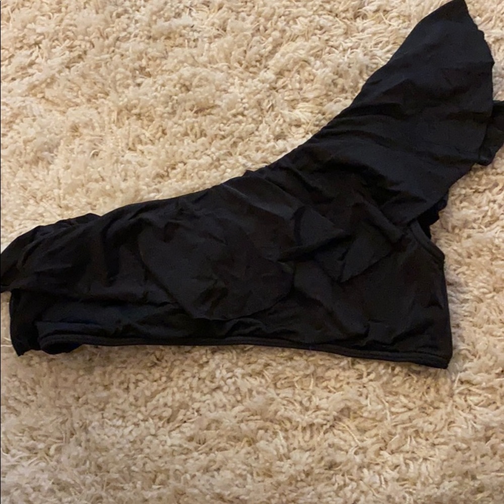 Black One Shoulder Bikini Top